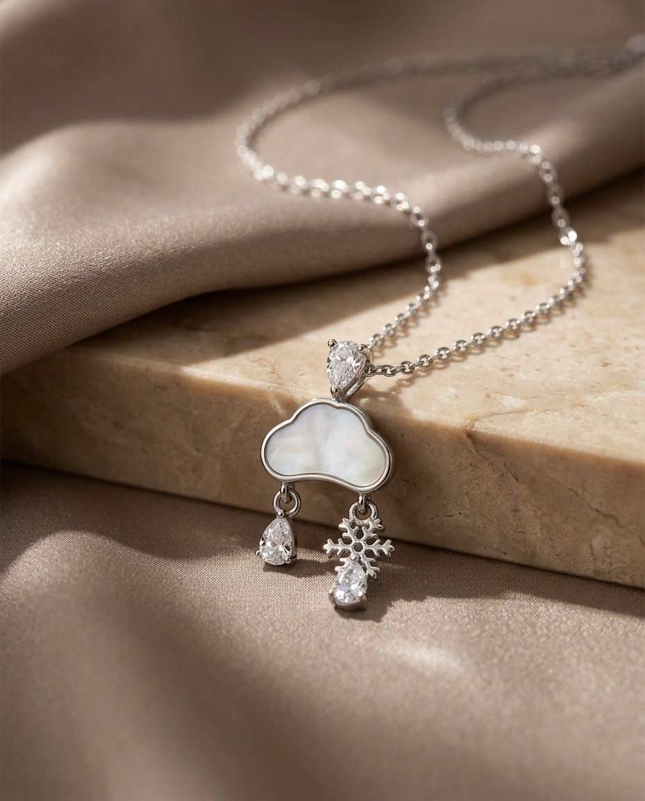 Cloud Drop Pendant Necklace