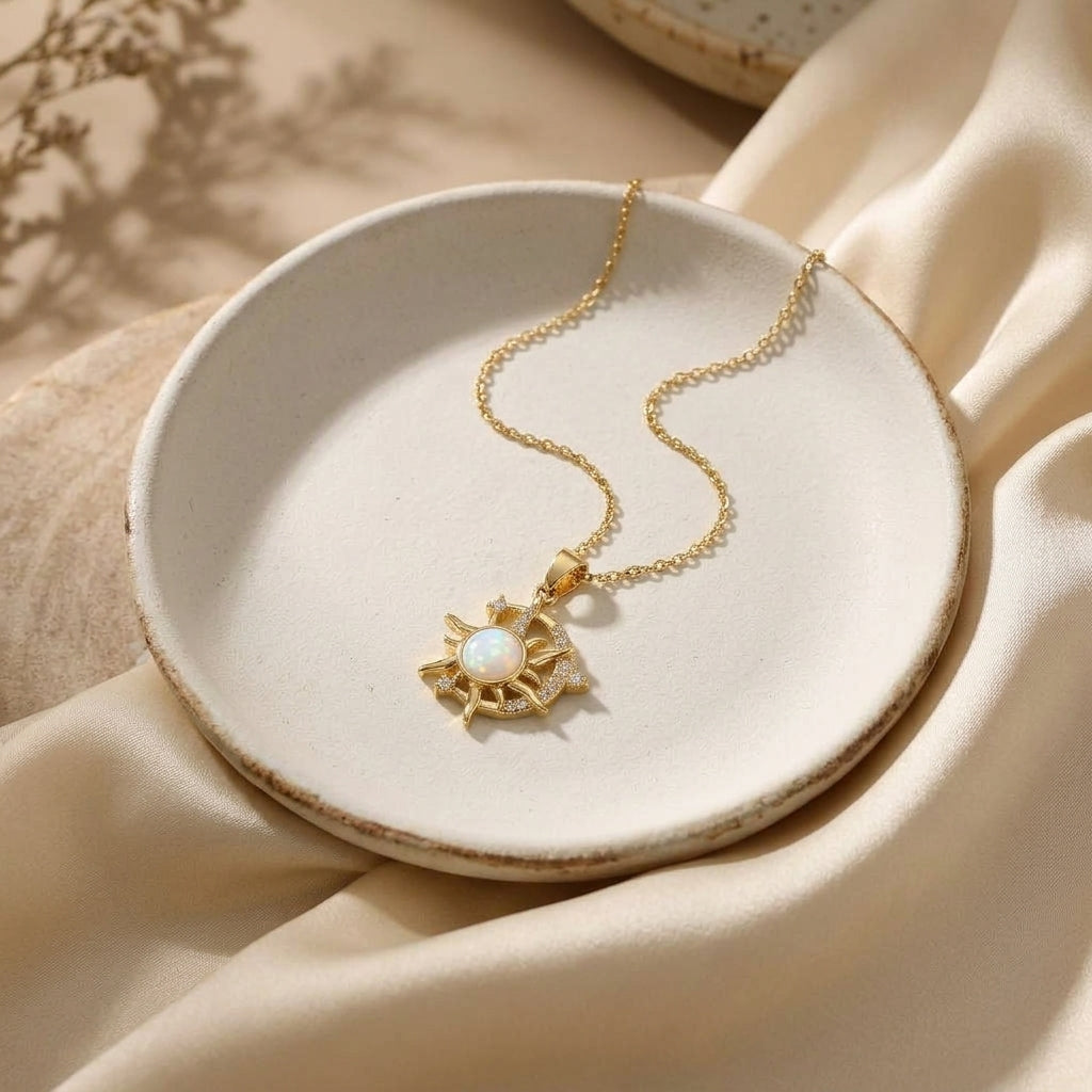 Iridescent Sun Pendant Necklace