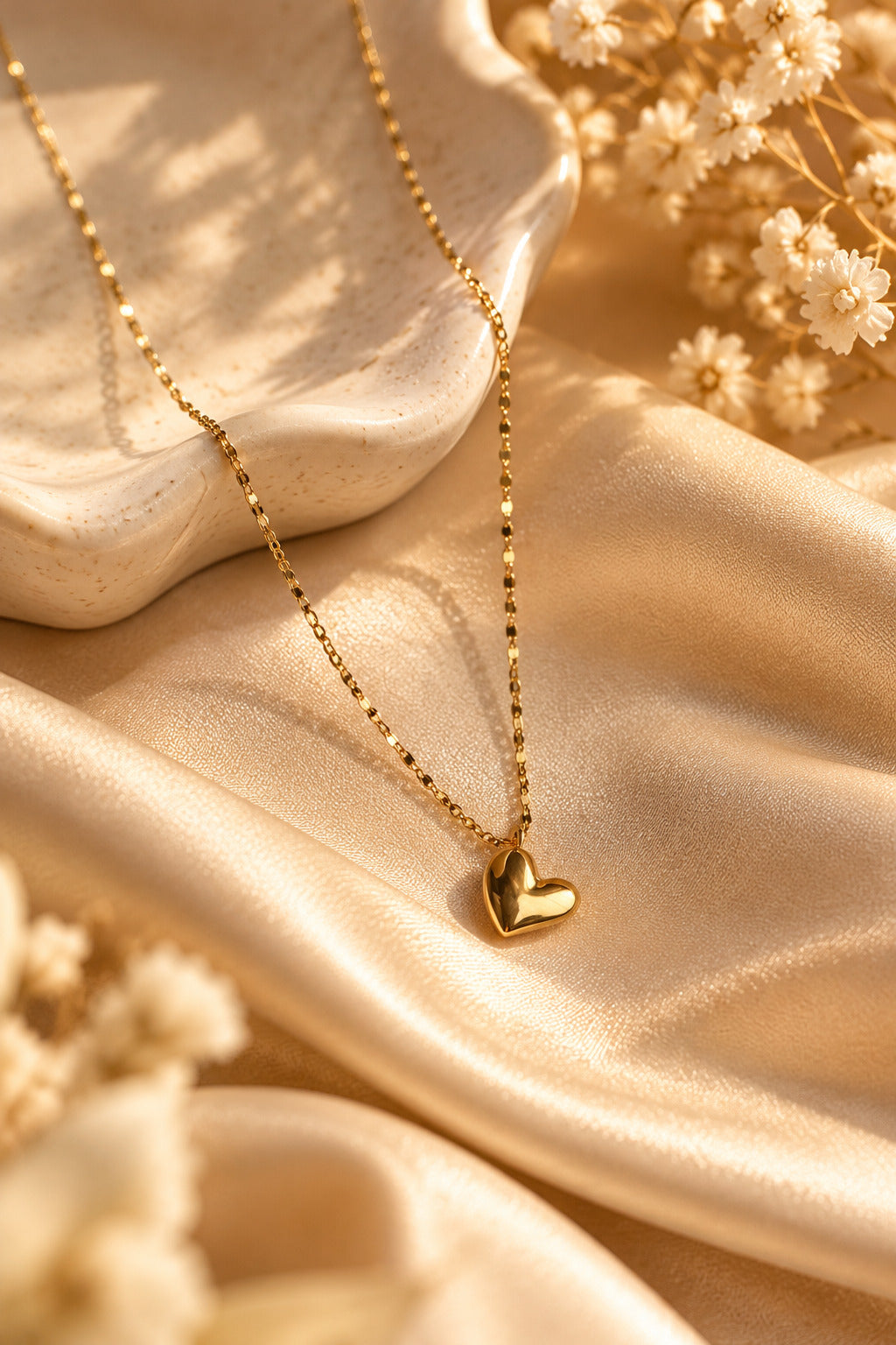 Puff Heart Pendant Necklace