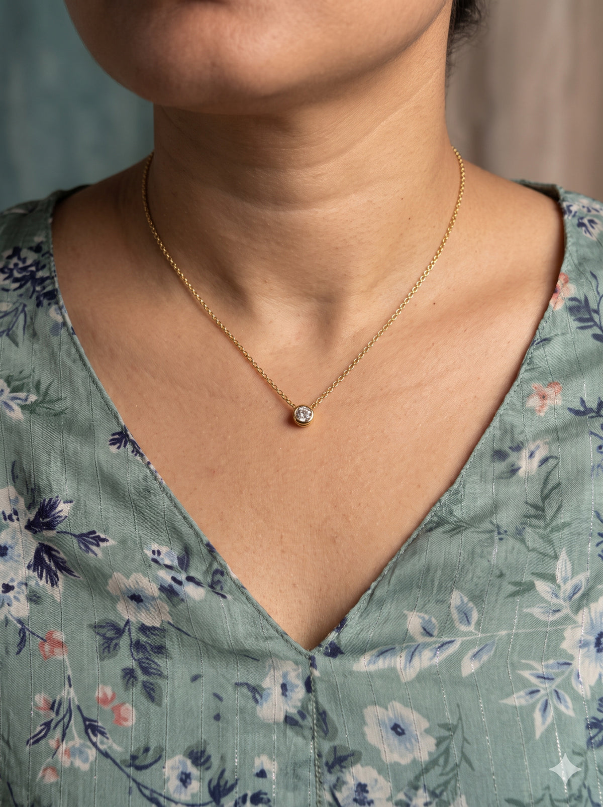 Bezel Solitaire Pendant Necklace