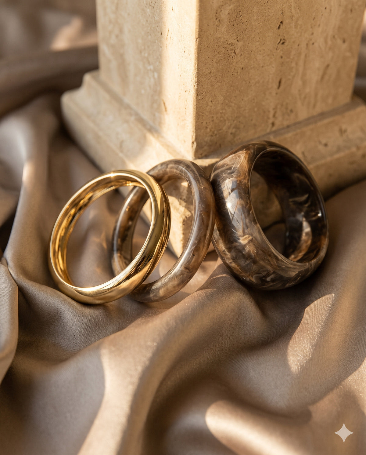 Brown Marble Bangle Set