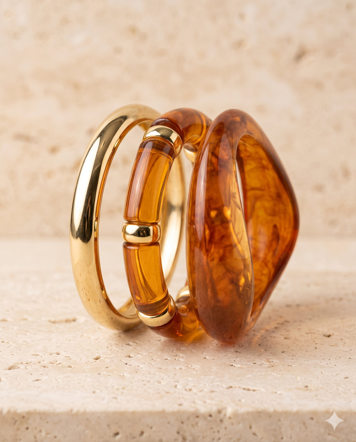 Amber Wave Bangle Set