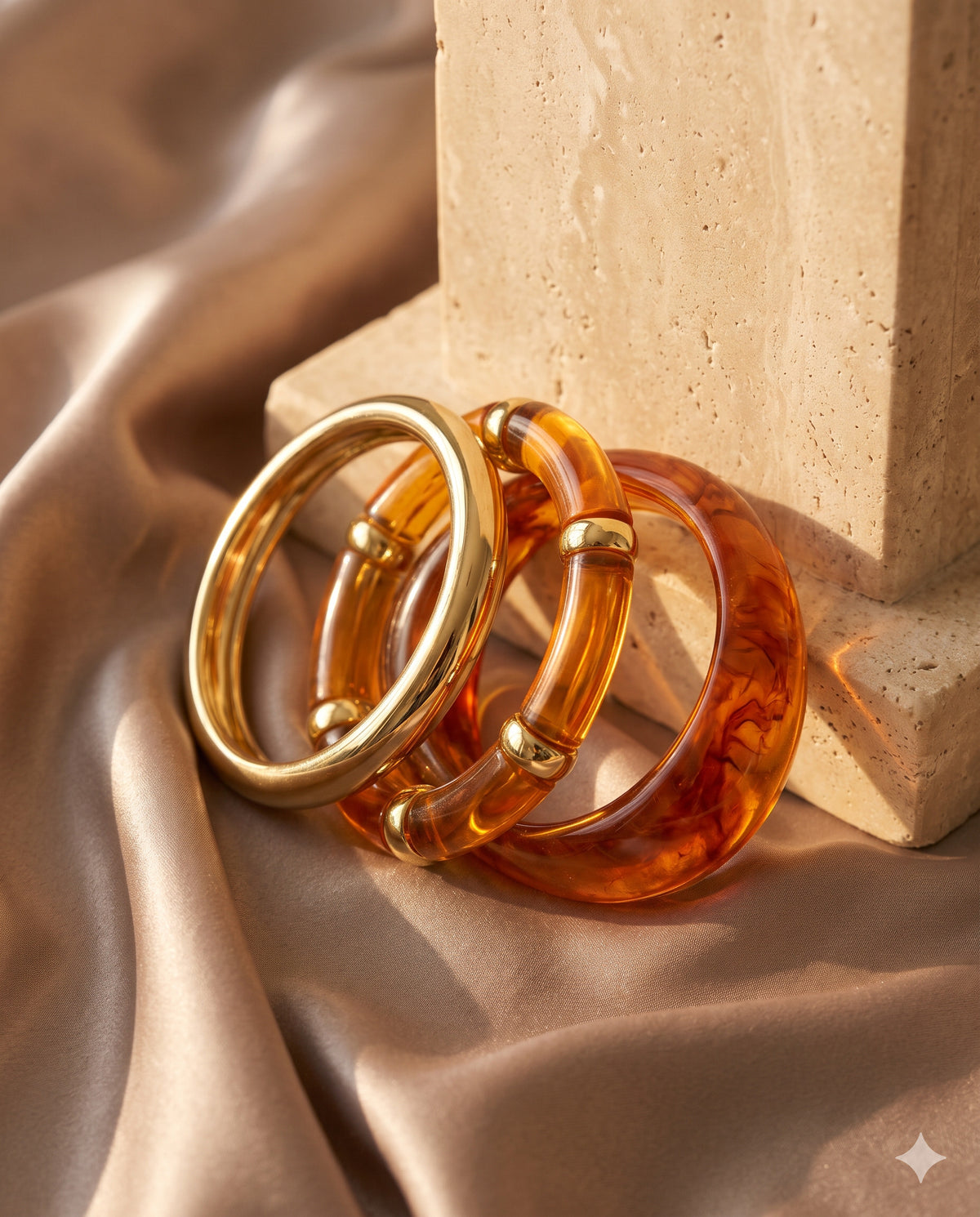 Amber Wave Bangle Set
