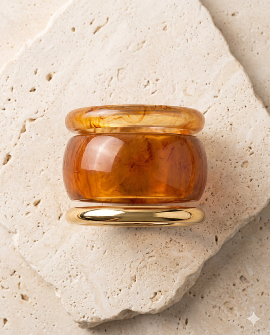 Chunky Amber Bangle Set
