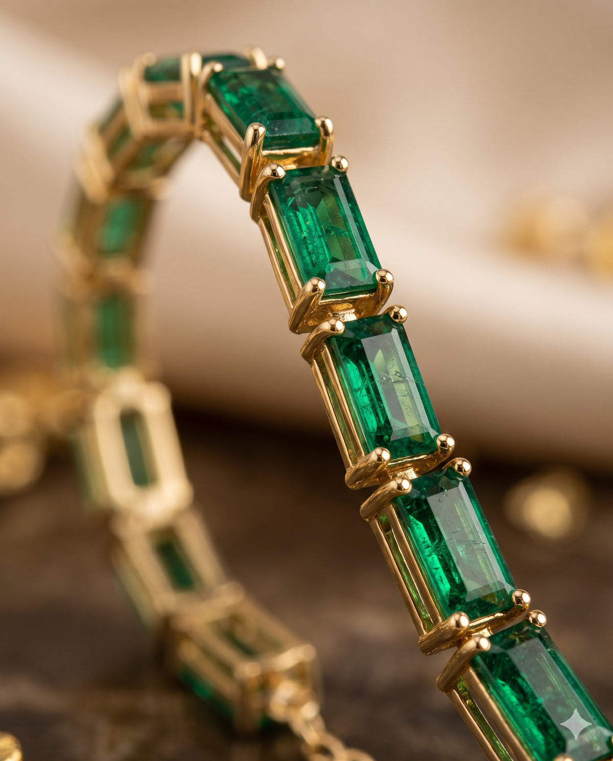 Green Stone Baguette Tennis Bracelet