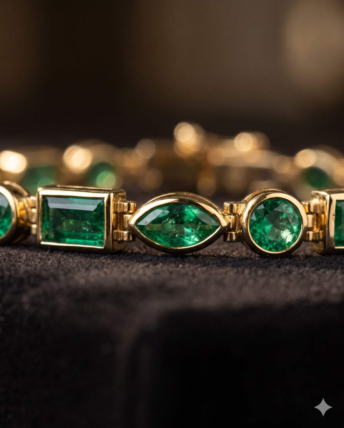 Green Stone Mixed-Cut Bracelet