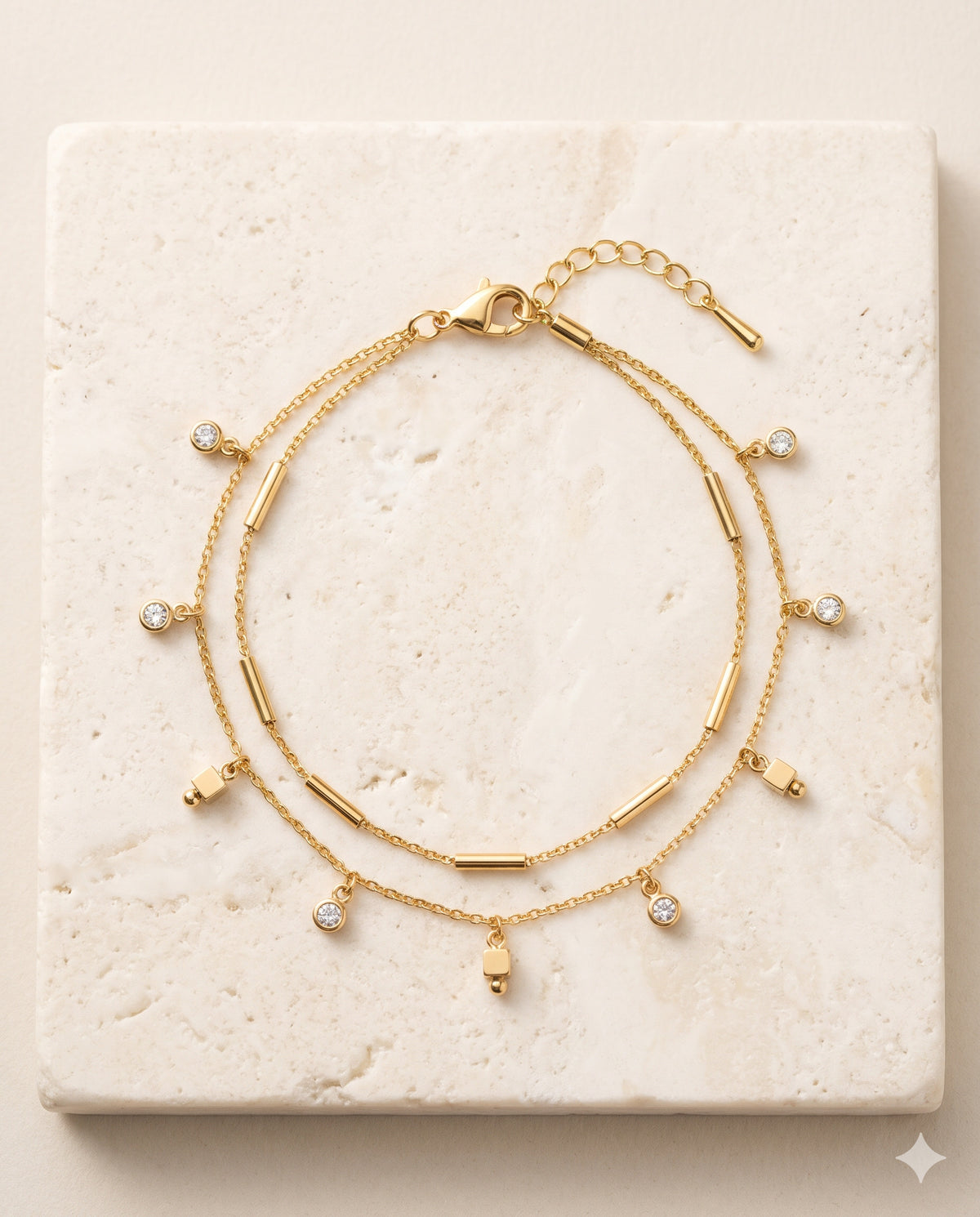 Layered Charm Chain Bracelet