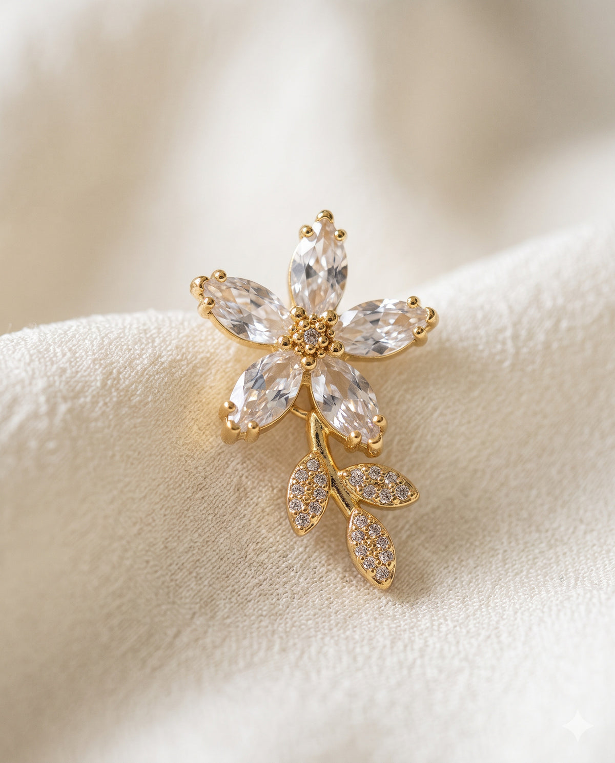Crystal Flower Climber Earrings