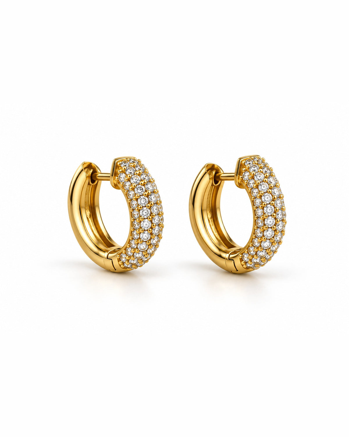 Pave Huggie Hoop Earrings