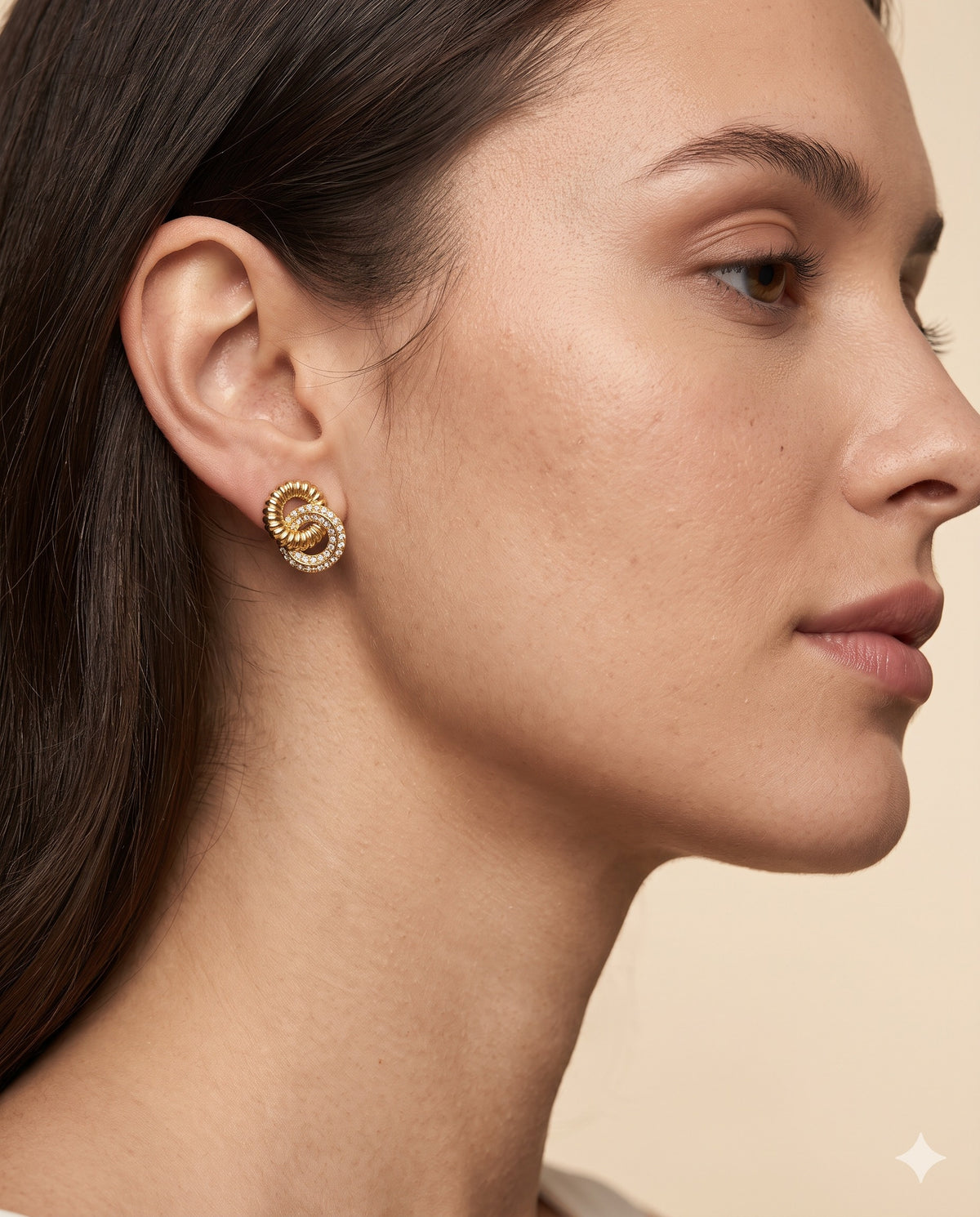 Swirl Knot Pave Stud Earrings