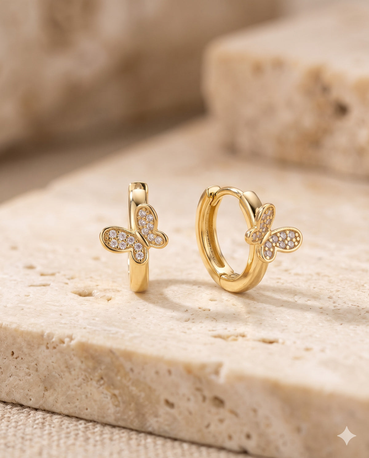 Crystal Butterfly Huggie Earrings