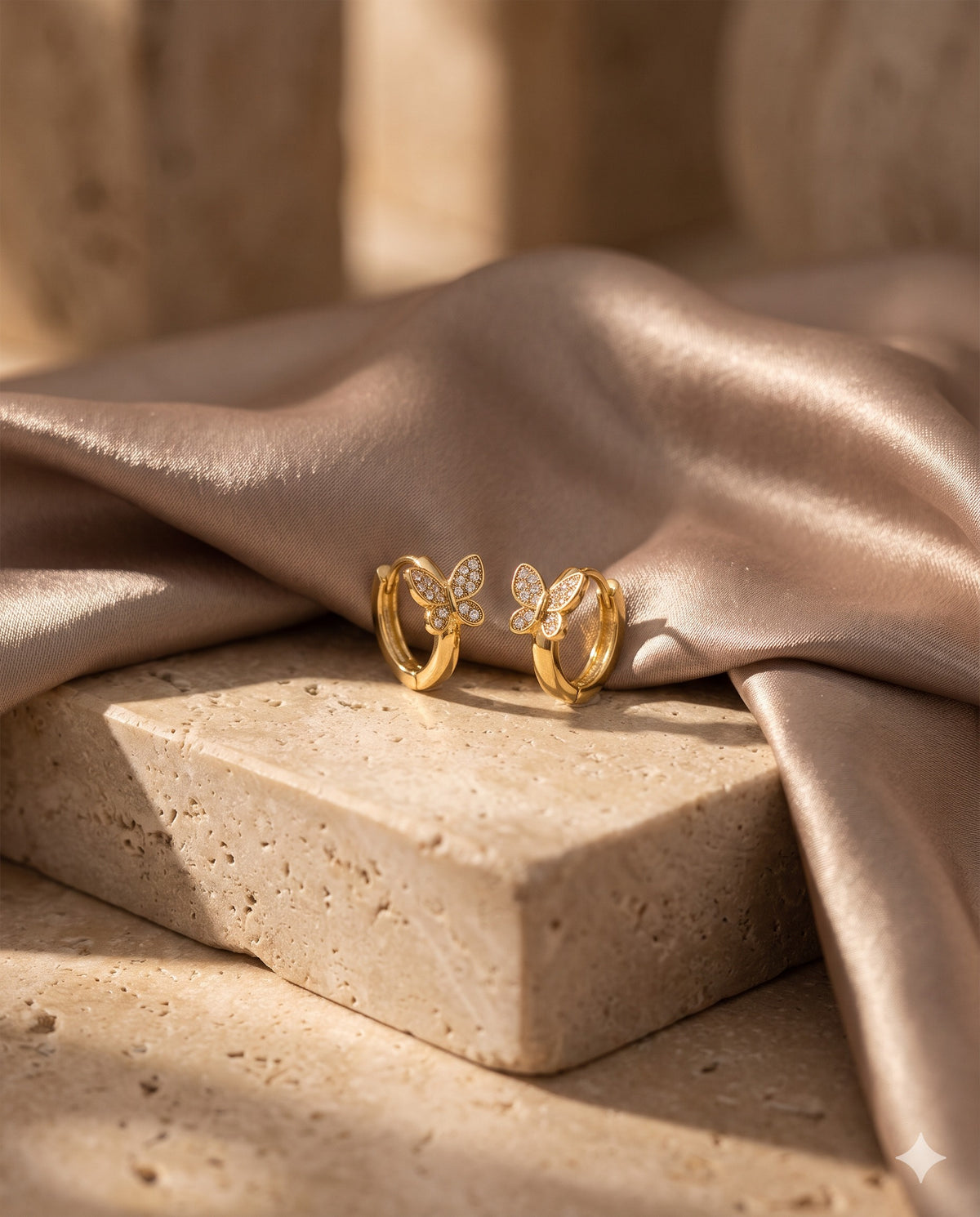 Crystal Butterfly Huggie Earrings