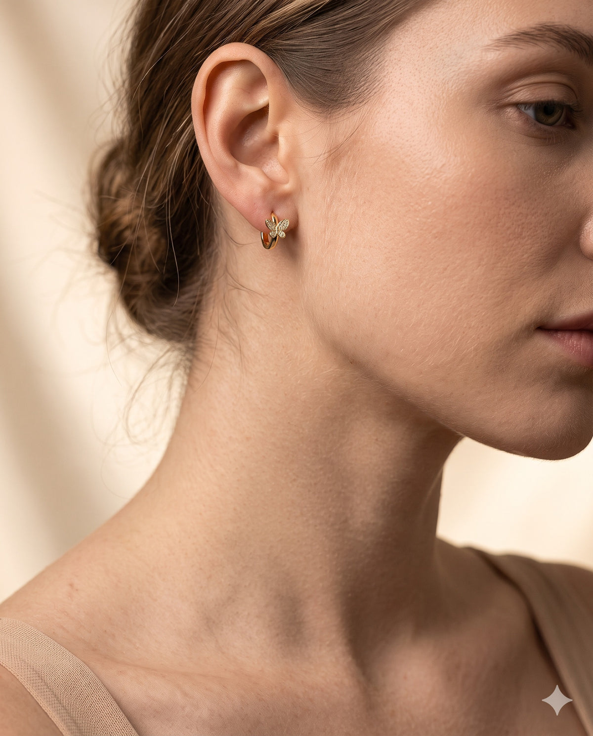 Crystal Butterfly Huggie Earrings