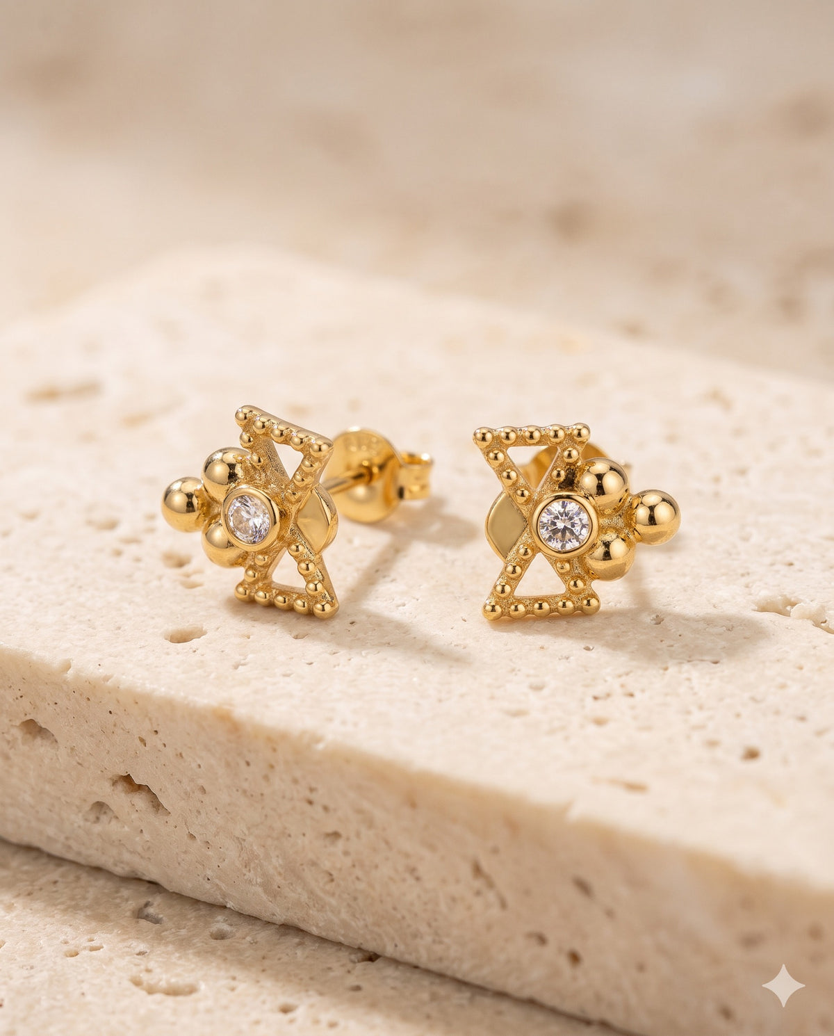 Textured Flower Stud Earrings
