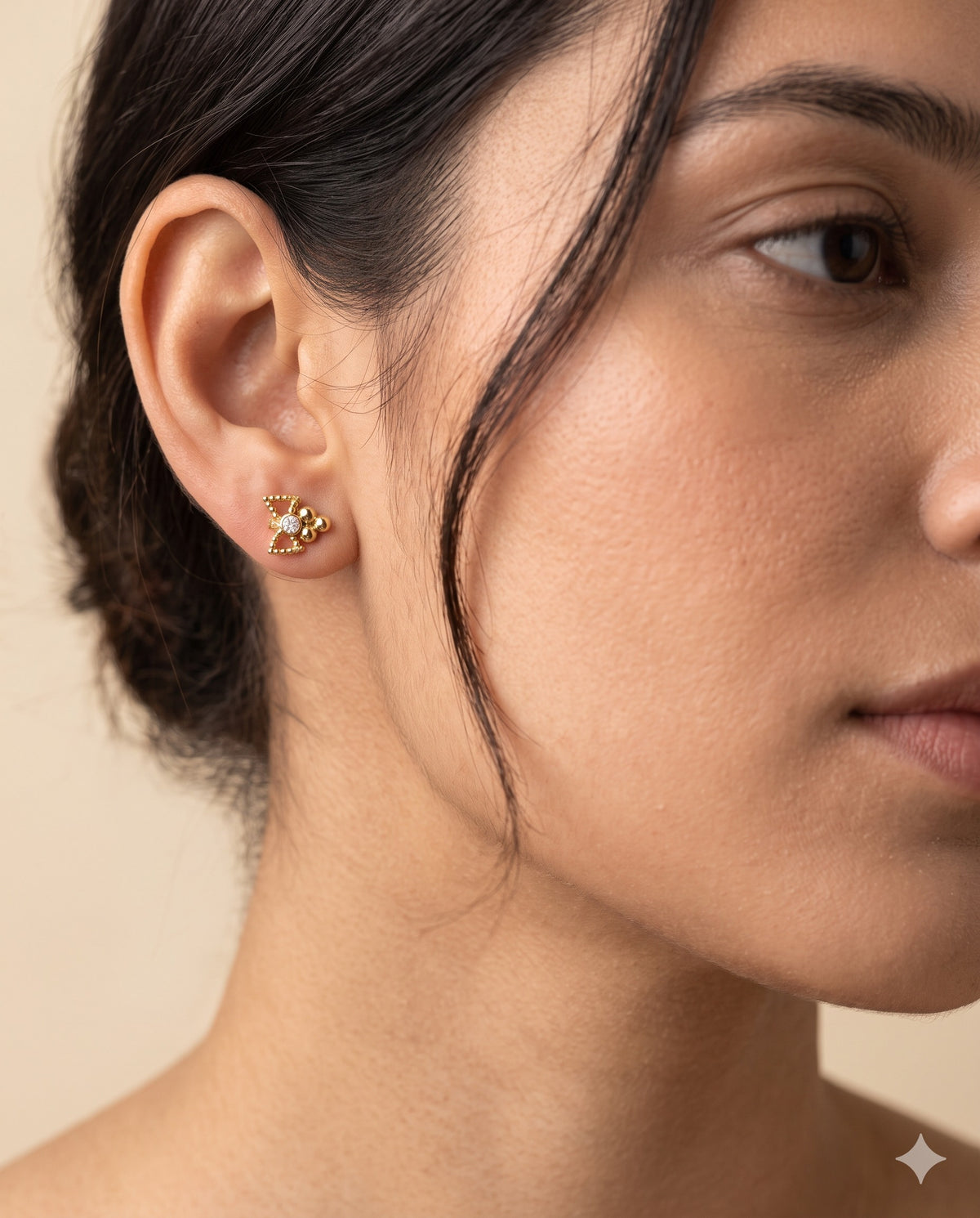 Textured Flower Stud Earrings
