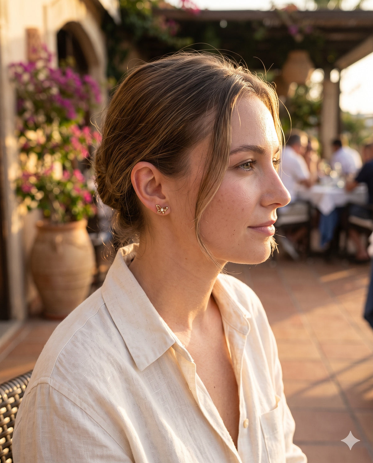 Textured Flower Stud Earrings