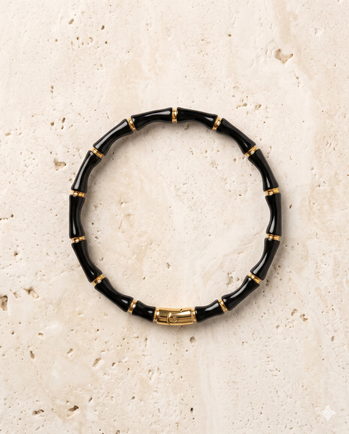 Black Enamel Bamboo Kada