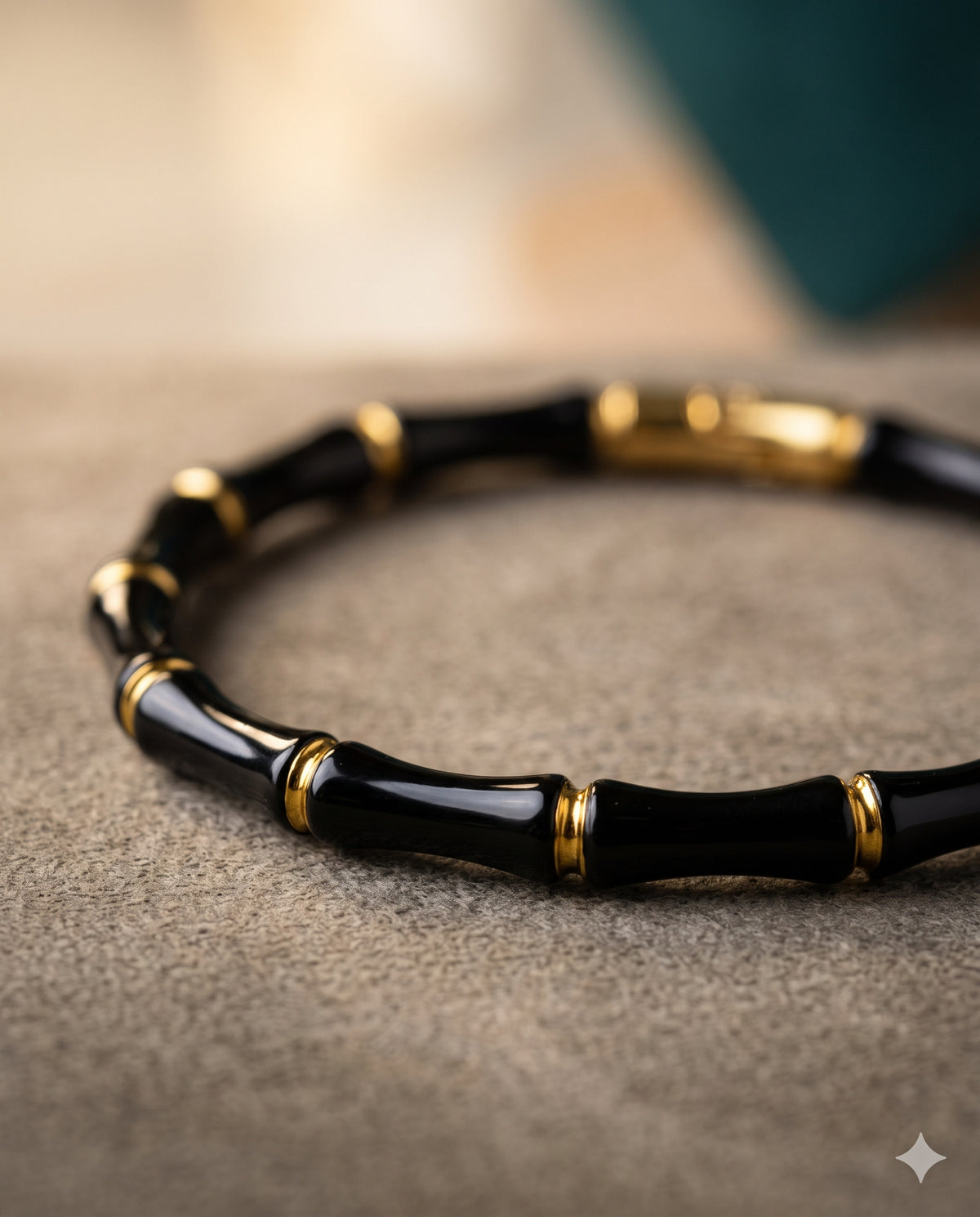 Black Enamel Bamboo Kada