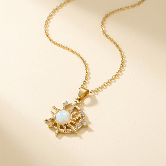Iridescent Sun Pendant Necklace
