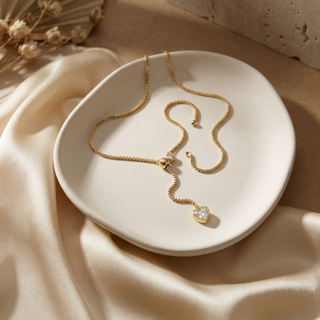 Heart Drop Y-Necklace