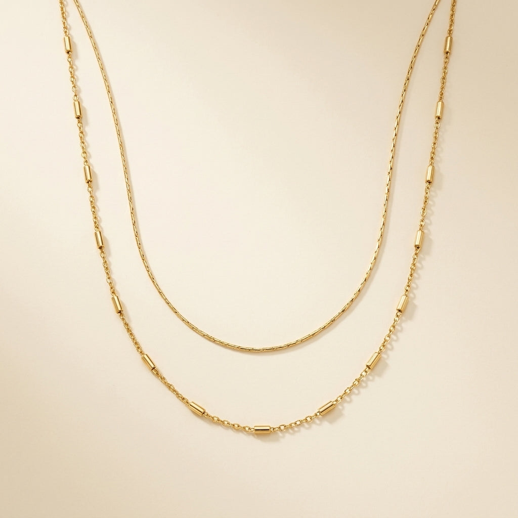Layered Bar Chain Necklace