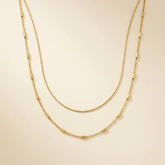 Layered Bar Chain Necklace