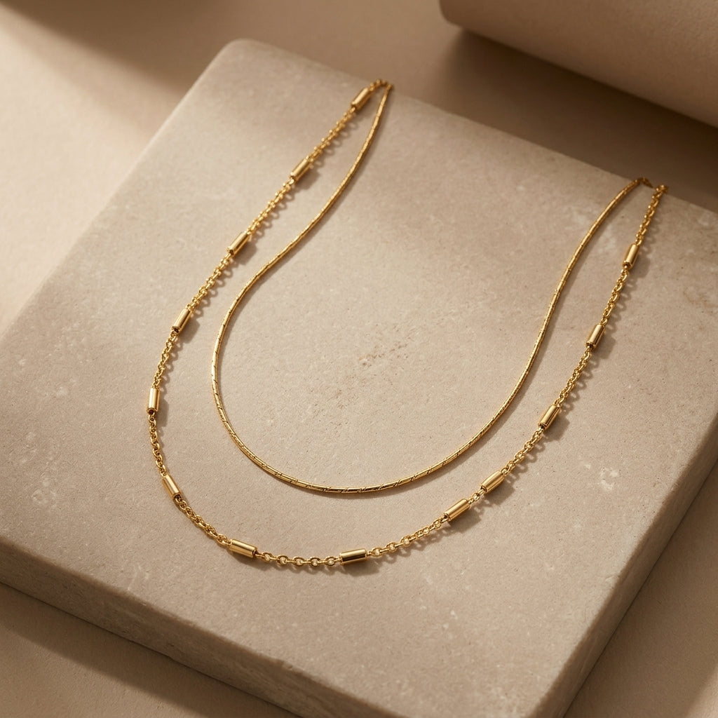 Layered Bar Chain Necklace