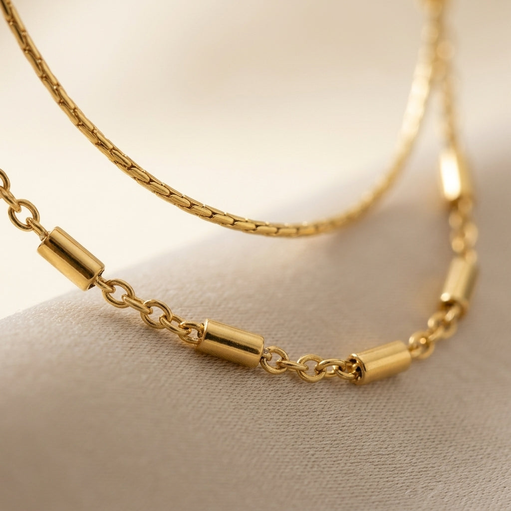 Layered Bar Chain Necklace