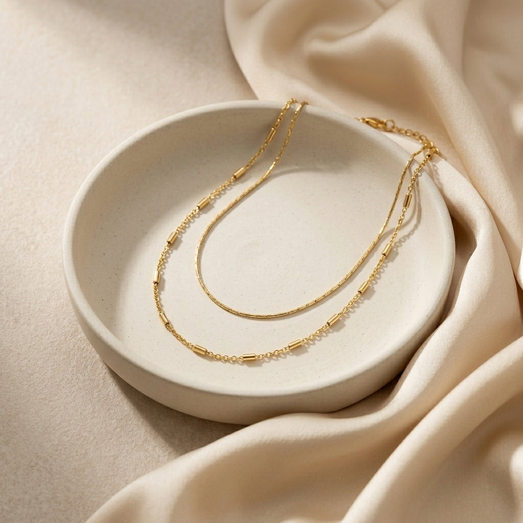 Layered Bar Chain Necklace