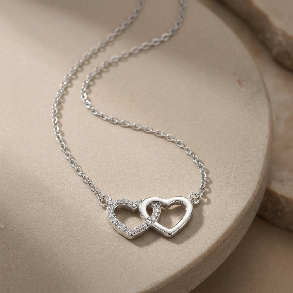 Interlocking Double Heart Necklace