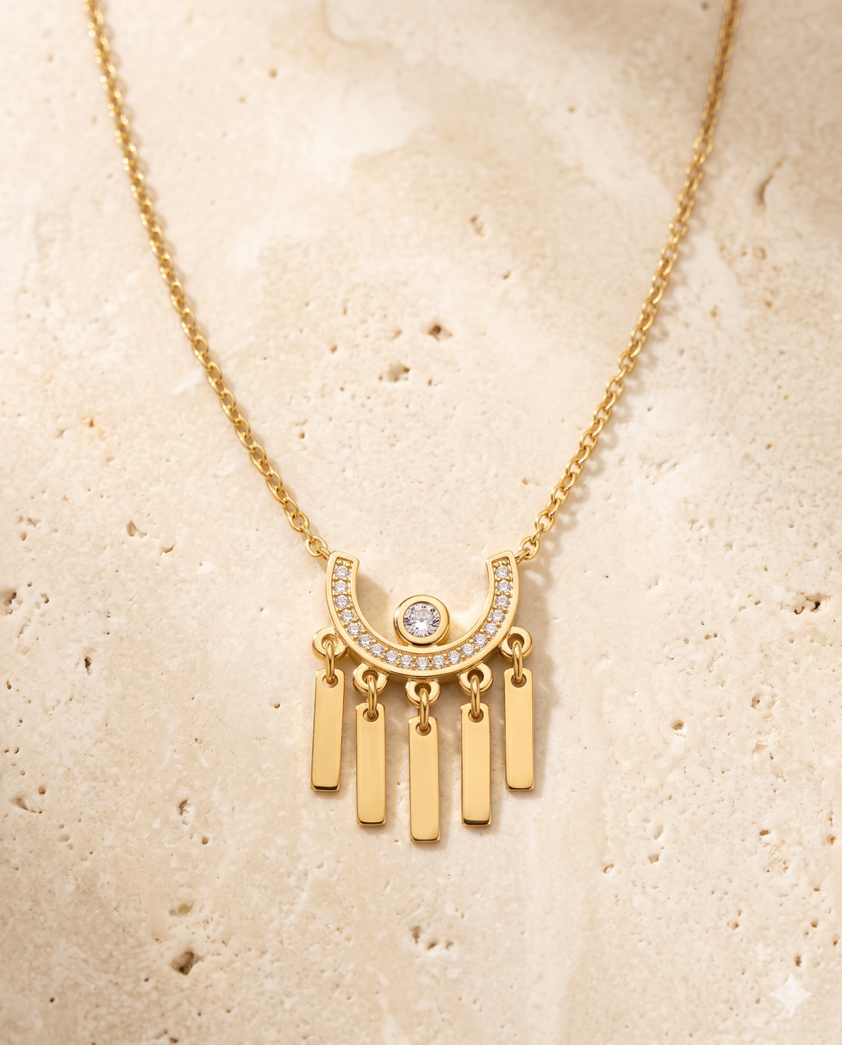 Fringe Arc Pendant Necklace
