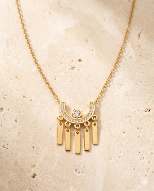 Fringe Arc Pendant Necklace
