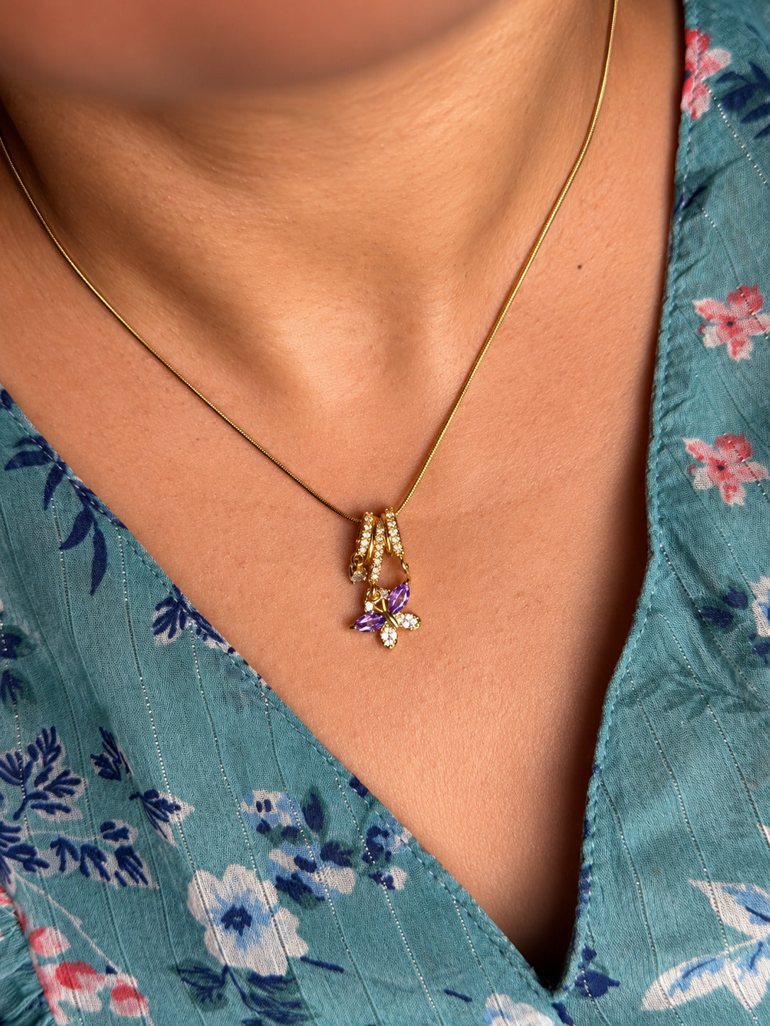 Lilac Bouquet Pendant Necklace