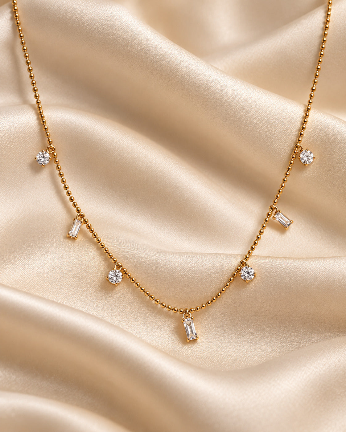Baguette Charm Drop Necklace