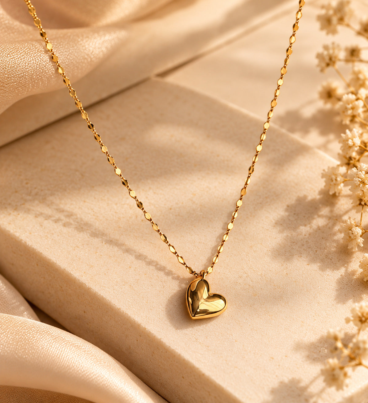 Puff Heart Pendant Necklace