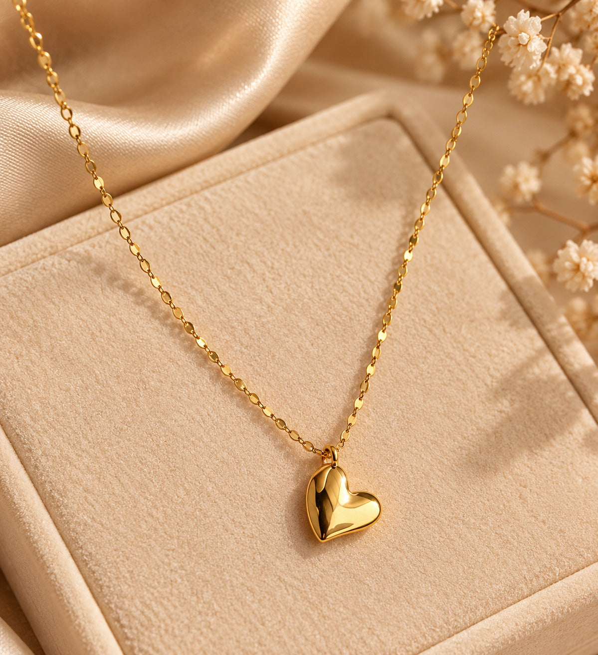 Puff Heart Pendant Necklace
